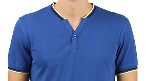 Image of ZEBU Men's Half Sleeve Cotton Henley Neck Tshirt with bio wash (Pack of 1).