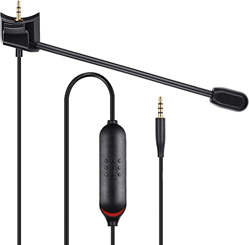 Learsoon Boom Microphone Cable Replacement Cord for Bose QC35 & II Headphones, Gaming Mic with Mute Switch PC, Laptop, PS4, PS5, Xbox One Controller, Black, 120cm