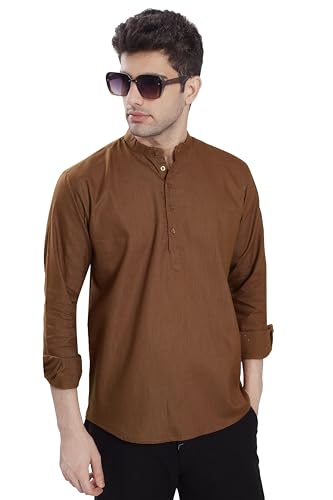 Image of DIVISIVE Men's Slim Fit Full Sleeves Cotton Short Kurta