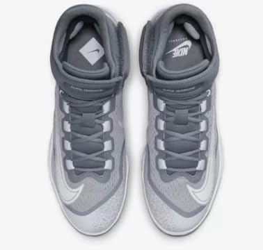 Nike Alpha Huarache Elite 4 Mid Men's Baseball Metal Cleats Grey White DJ6520-012 Size 7.5