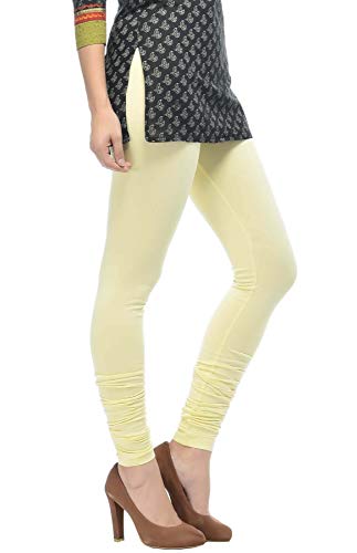 Image of Frenchtrendz Women's Cotton Spandex Stretchable Mid Rise Slim Fit Churidar Leggings Pull On