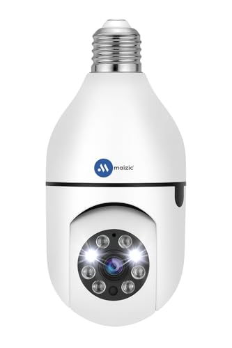 Image of Maizic Smarthome Robo Bulb Wi-Fi Camera 5 MP FHD 1440p Resolution CCTV Camera, Full Color Night Vision, Two-Way Audio, AI Human Detection, Motion Detection, 360 Degree PTZ Rotation