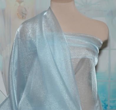 Sparkle Organza, 44" Wide, Sparkle Organza, 100% Nylon, Fabric by The Yard, Sheer, Shimmery, Lightweight, Glittery, Kelly, 3 Yards