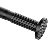 AIZESI Extra Long Shower Curtain Rod No Drilling Tension Rod 51-128 Inches Adjustable Tension Curtain Rod For Closet, Easy To Install, High Carbon Steel Closet Rod For Windows Or Shower, Black