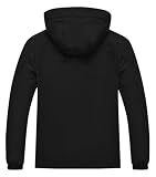 Huayuzh Jacke Herren Softshelljacke Wasserdichte Atmungsaktiv Winddichte Regenjacke Leichte mit Kapuze Laufen Wandern Schwarz L