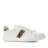  Andrés Machado – Elegante Sneaker für Damen/Herren – Ursula - Turnschuhe/Straßenschuhe - aus Leder in weiß mit Nieten - Made in Spain – Braun, EU 45
