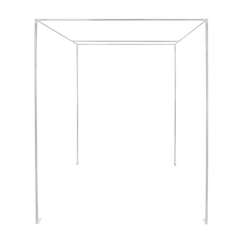 Libsaerty Canopy Bed Frame Bed Canopy Frame Mosquito Net Stand Stainless Steel with Extended Feet Easy Assembly Silver Finish for Home Dormitory Fits Queen Full 1.5x2x2M