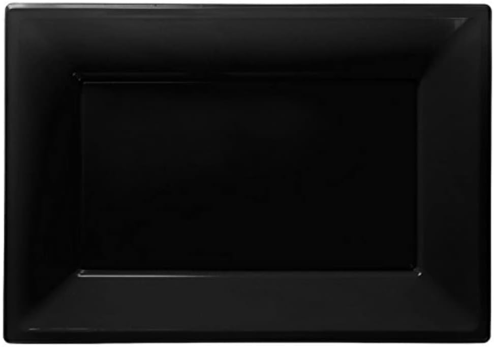 Amscan 997434 3 Plas Platters - Jet Black