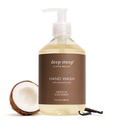 Deep Steep Liquid Hand Wash, Vanilla Coconut, 17.6 oz &ndash; Moisturizing Cleanser with Olive Oil, Aloe...