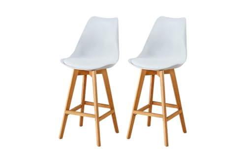PEZ ROJO Lot de Deux tabourets scandinaves Laury Blanc