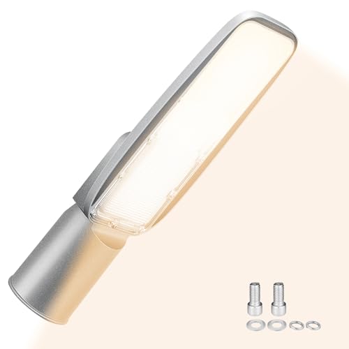 Willpower Farolas LED Para Exterior 30W 2426LM, Lámpara de Calle LED Blanco Cálido 4000K, Alumbrado Público Aluminio, IP66 Impermeable Luz de Seguridad Para Jardín Garaje Patio Plaza Corte