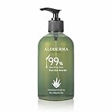 Aloderma Pure Aloe Vera Gel Made with 99% USDA Organic Certified Aloe Vera within 12 Hours of Harvest (300g, 10.6 oz) - Eco Friendly
