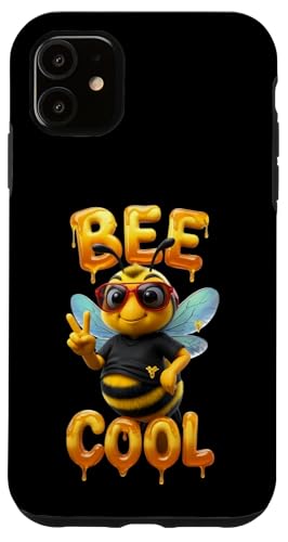 Carcasa para iPhone 11 Bee Cool Honey Drip Diseño con Divertido Personaje de Gafas de Sol