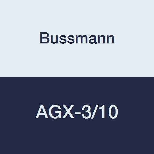 Bussmann agx-3/10 Agx Series Fuse, ad azione rapida, 3/10 AMP, 250 V, tubo di vetro, 1/10,2 x 2,5 cm (confezione da 5)