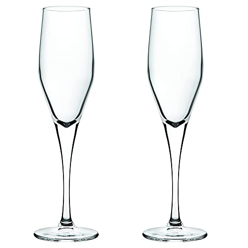 Aperlab Copa de Champán, juego de 2 copas de Champán, fabricadas en cristal de alta resistencia, altura de las copas 24cm y una capacidad de 215ml