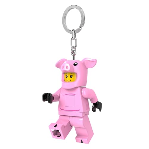 LEGO Minifigures Large 3 Inch Tall Figure Keychain Light - Piggy Girl (KE212H), Bag charm with LED light, Pink, 7.6 cm - Image 2
