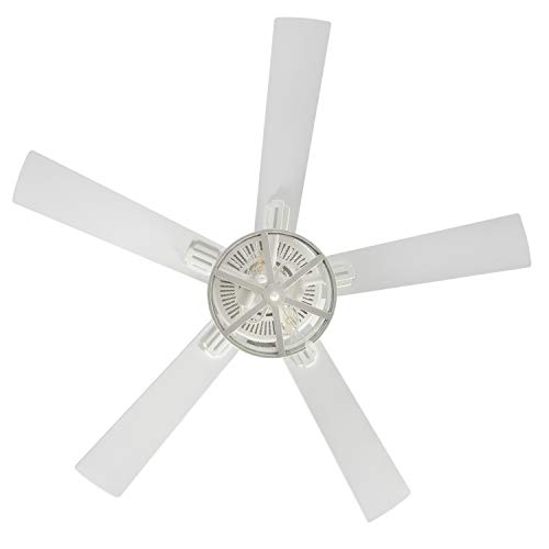 river of goods alabaster led mesh caged ceiling fan - 5234 l x 5234 w - whiteoak wood-grain blades