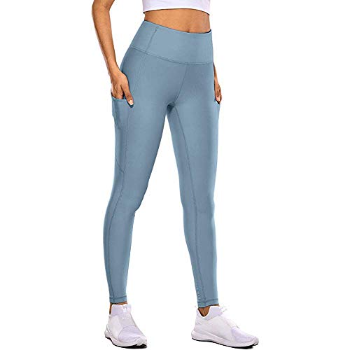 VJGOAL Pantalones de Yoga de Cintura Alta para Mujer Leggings de Secado rápido de Color sólido Informal Medias elásticas Gimnasio Corriendo Gimnasio Pantalones Deportivos con Bolsillos