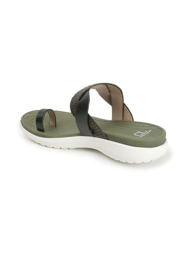 Image of Carlton London Women's Comfort Sandals | Stylish Slip on Flats with Cushioned Soles | Trendy Lightweight Durable & Comfortable Fashion Sandal for Outdoor Use