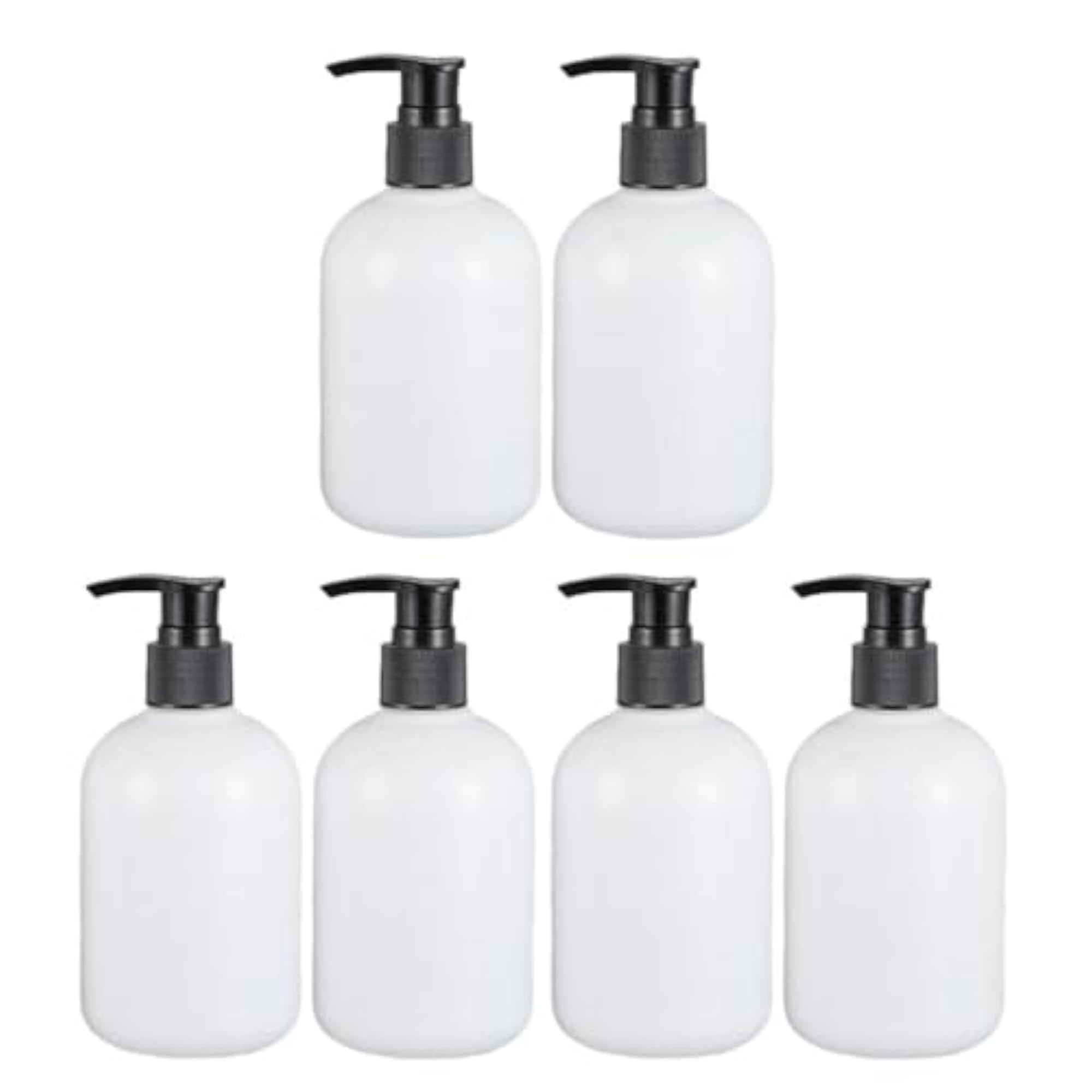 6pcs 350ml Empty Shampoo Conditioner Pump Bottle Dispenser Containers Black Pump