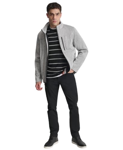 DKNY Men's Water Resistant Soft Sweater Fleece Jacket