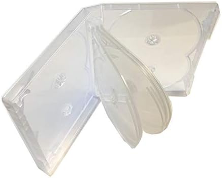 1 MegaDisc New 25mm Clear DVD Replacement Case Hold 10 Discs with Flap Trays