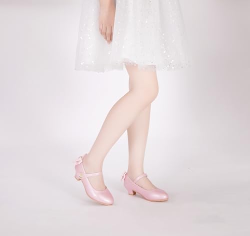 Girls Mary Jane Pump Flower Girl Wedding Party Low Heel Princess Dress Shoes for Toddler Little Kids2