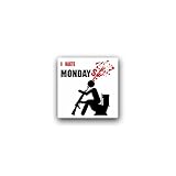 Aufkleber / Sticker - I hate Mondays Ich hasse Montage Kopfschuss Toilette Ironisch Fun Spaß Humor passend für VW Golf Polo GTI BMW 3er Mercedes Audi Opel Ford (7x7cm)#A1573