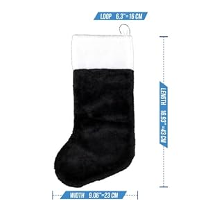 Iconikal 18-Inch Plush Fabric Christmas Stocking, 4-Pack (Black) Iconikal 18 Inch Plush Fabric Christmas Stocking 4 Pack Black