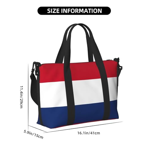 Travel Duffle Bag Weekender Bag Carry On Tote Bag Sport Gym Bag for Women Men Dutch flag Print3