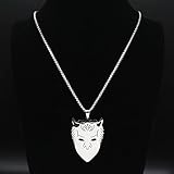 HQTUYEN 2021 Ghost BC Nameless Stainless Steel Necklace Women/Men Ghoul Pendant band Pope Emeritus Symbol Chain Necklace Jewelry N3020 (Metal Color: 50CM BOX SR)