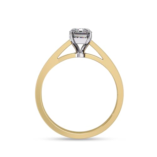 Solitaire Engagement Ring for Women, 7.5x5mm Radiant Cut Lab Created Moissanite Promise Rings in 10K / 14K Solid Gold or 925 Sterling Silver Jewelry Gift for Her4