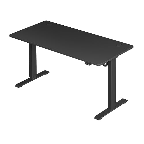 SONGMICS Bureau électrique réglable en Hauteur 70 x 140 x (73-114) cm - avec Plateau de Table réglable en continu - Acier - Noir LSD012B02