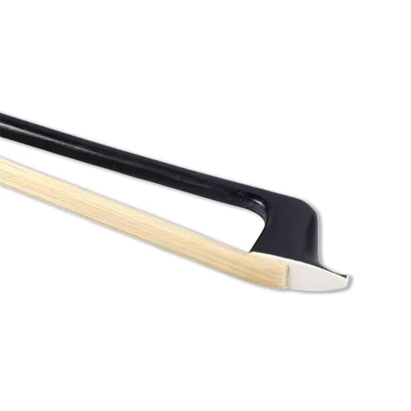 Vetimobato Professional 4/4 Full size Carbon fiber Violin bow White Horsehair Violin Bow, Flower Inlay Ebony Frog