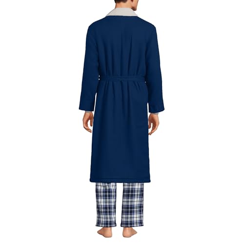 Lands' End Men's Sherpa Fleece Lined Flannel Robe2