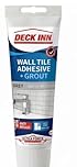 DECK INN ® Easy Apply UniBond Ultraforce Wall Tile Adhesive and Grout, Grey. Waterproof Anti-Mould bathrooms and kitchens
