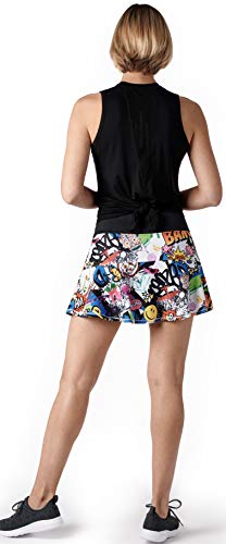 Queen of the Court Kapow! Performance Tennis Skirt | Running | Pickle Ball Skort Small (6-8)