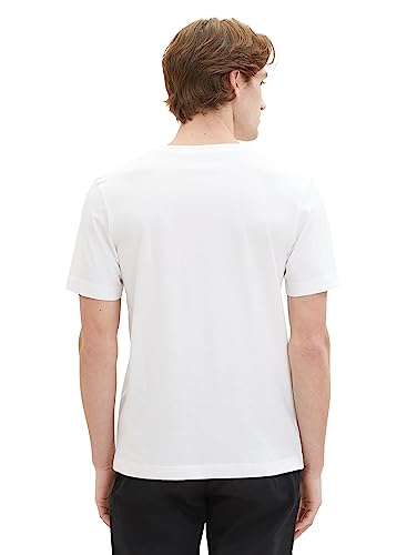 TOM TAILOR Pack de Dos Camisetas de Algodón Con Cuello de Pico Pack de dos camisetas de algodón con cuello de pico, Hombre, Blanco (20000-blanco), L