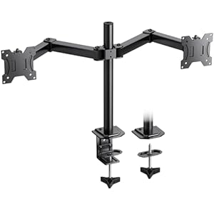 HUANUO Dual Monitor Mount for 2 Monitors up to 30 inches, Heavy Duty Dual Monitor Stand Holds up to 22 lbs, Dual Monitor Arm with Height Adjustable Tilt Swive Rotate, VESA Hole 75mm or 100mm