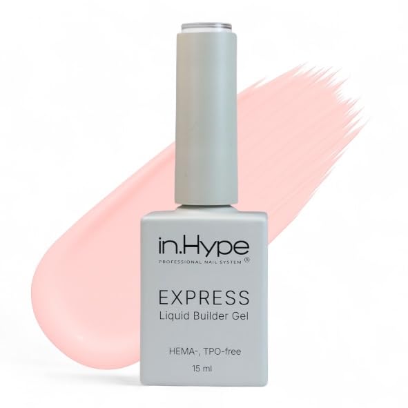 IN.HYPEExpress Structure/Liquid Builder Gel in a Bottle BIAB for Nail Enhancing Soak Off (Peachy Pink)