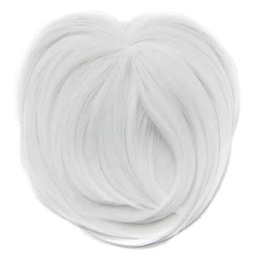 Adorno para el cabello para mujeres con cabello adelgazado, adornos blancos de fibra sintética con flequillo, adorno corto Natural, postizo corto marrón