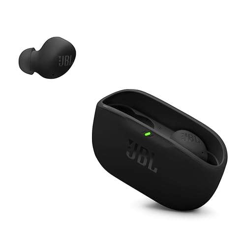 JBL Vibe Buds 2 - True Wireless Noise Cancelling Earbuds with JBL Pure Bass Sound & Smart Ambient technology, 4mics for crisp, clear calls, up to 40Hrs of Playback, IP54 Dust & Water resistant (Black)