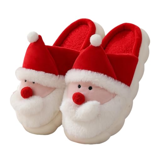 Santa Claus cotton slippers, non slip and warm, suitable for both men and women, suitable for indoor and outdoor wear