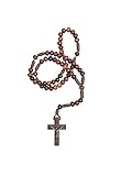 Intercession Small Pocket Size Wood Rosary - Made in Brazil (Walnut - 4mm Beads)