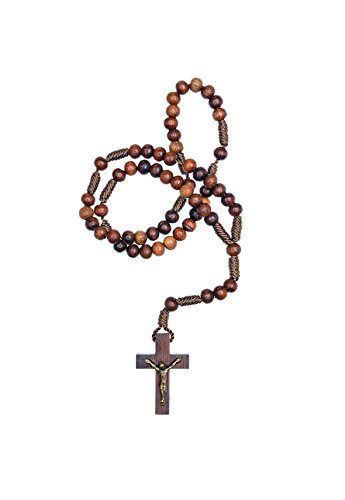 Intercession Small Pocket Size Wood Rosary - Made in Brazil