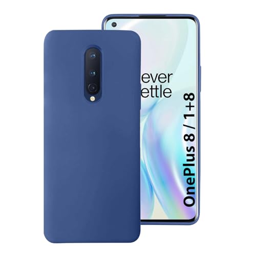 Image of LIRAMARK Liquid Silicone Soft Back Cover Case for OnePlus 8 /1+8 (Midnight Blue)
