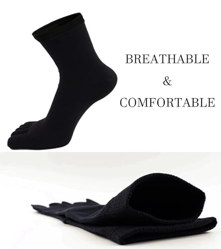 10 Pairs Toe Socks Cotton Breathable Athletic Running Ankle Five Finger Sock for Men Women Size 6-104