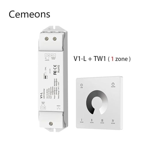 Contrôleur LED V1-L 12-48V avec télécommande tactile blanche au design épuré - 2