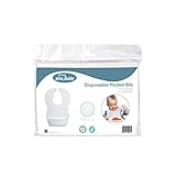 Sevi Bebe Convenient Disposable Pocket Bibs (Pack of 12) - Perfect for BLW, Restaurants, Traveling, Vacation and On-The-Go Feeding, Mess-Free Mealtimes, Travel-Friendly, Waterproof