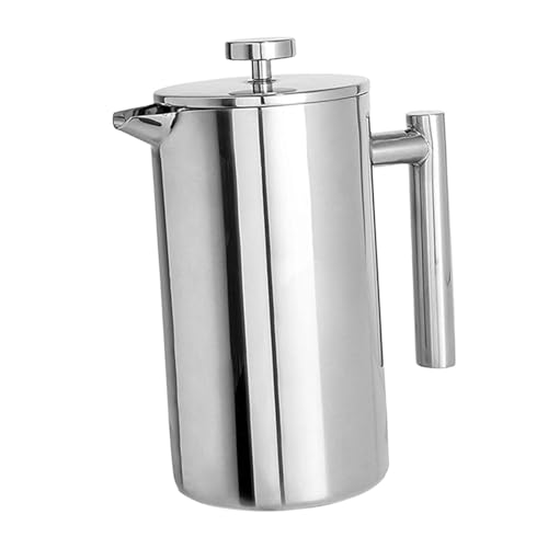 YWJLQH Cafetera de Acero Inoxidable con Filtro de Tetera Resistente al y Diseño Ergonómico para Preparar Café y Té Adecuada para Hogar Oficina